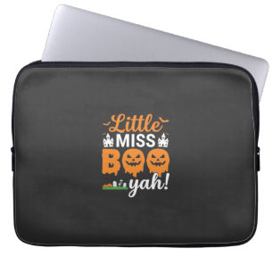 Halloween Little Miss Boo Yah Pumpkin Design_1 Laptop Sleeve