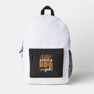 Halloween Little Miss Boo Yah Pumpkin Design_1 Printed Backpack
