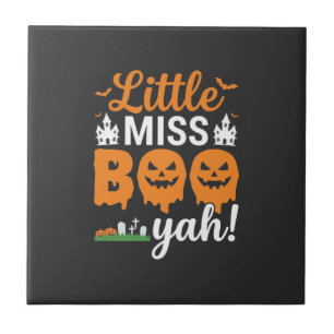 Halloween Little Miss Boo Yah Pumpkin Design_1 Tile
