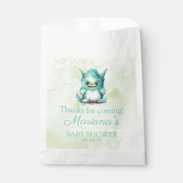 Halloween Little Monster Boy Baby Shower Favour Bags (Front)