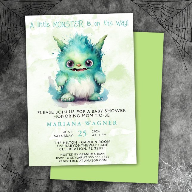 Halloween Little Monster Boy Baby Shower Invitation (Creator Uploaded)