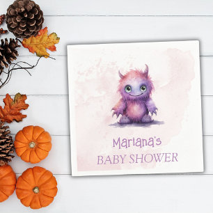 Halloween Little Monster Girl Baby Shower Napkin