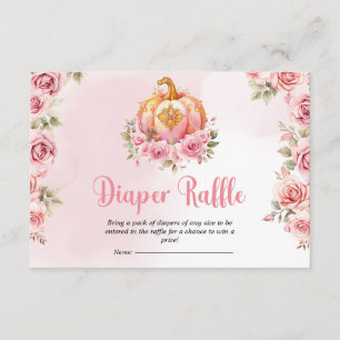 Halloween Little Pumpkin Baby Shower Diaper Raffle Enclosure Card
