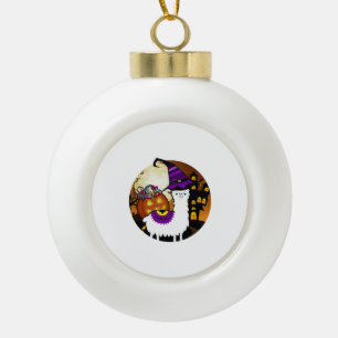 Halloween Llama Alpaca Funny Lama Glama Cool Gift Ceramic Ball Christmas Ornament