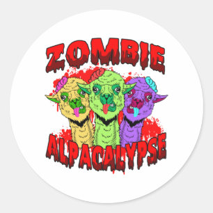 Halloween Llama Alpaca Funny Lama Glama Cool Gift Classic Round Sticker