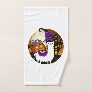 Halloween Llama Alpaca Funny Lama Glama Cool Gift Hand Towel
