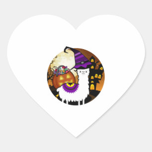 Halloween Llama Alpaca Funny Lama Glama Cool Gift Heart Sticker