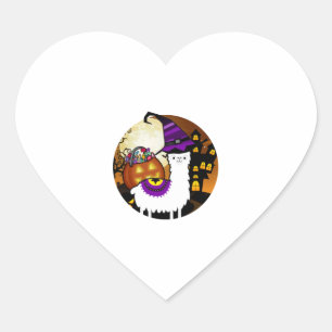 Halloween Llama Alpaca Funny Lama Glama Cool Gift Heart Sticker