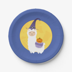 Halloween Llama Party Paper Plate
