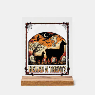 Halloween Llama Shirt Spooky Treat Graveyard Art_1 Acrylic Sign