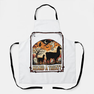 Halloween Llama Shirt Spooky Treat Graveyard Art_1 Apron