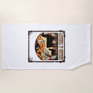 Halloween Llama Shirt Spooky Treat Graveyard Art_1 Beach Towel