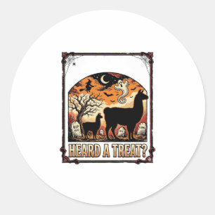 Halloween Llama Shirt Spooky Treat Graveyard Art_1 Classic Round Sticker
