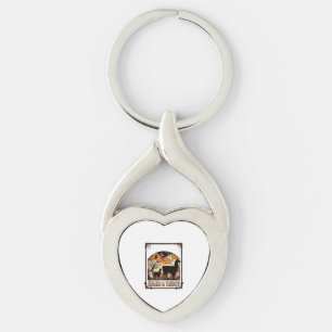 Halloween Llama Shirt Spooky Treat Graveyard Art_1 Key Ring