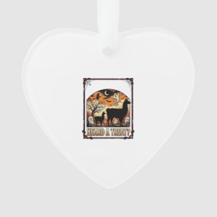 Halloween Llama Shirt Spooky Treat Graveyard Art_1 Ornament
