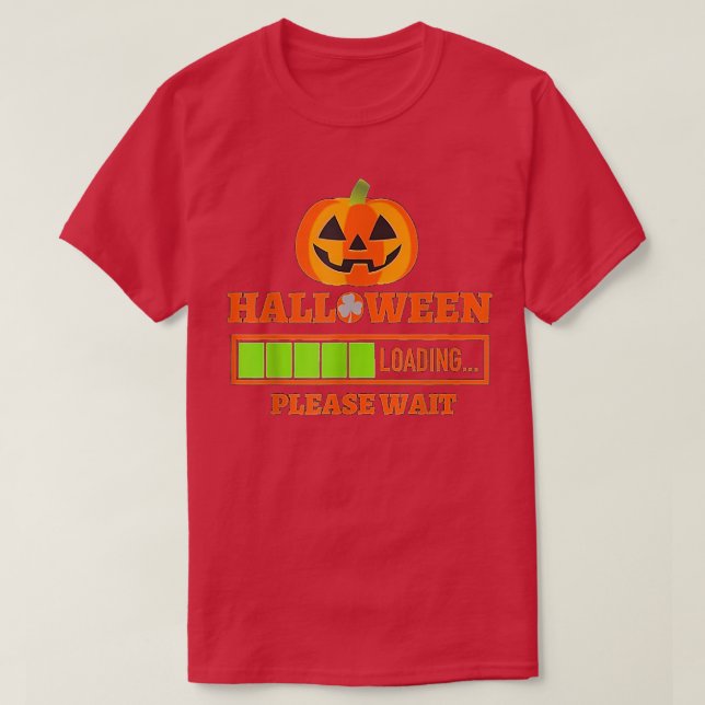 Halloween Loading Please Wait Pumpkin T-Shirt (Design Front)