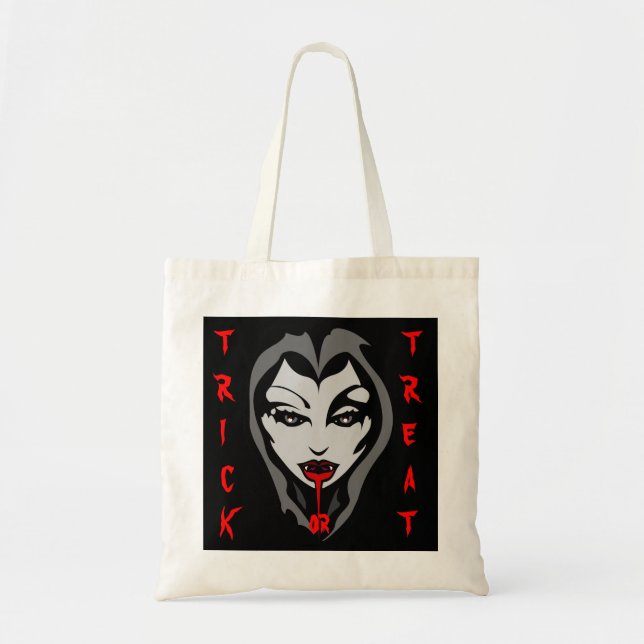 Halloween Loot Bag Vampire Tote Bag Customisable (Front)