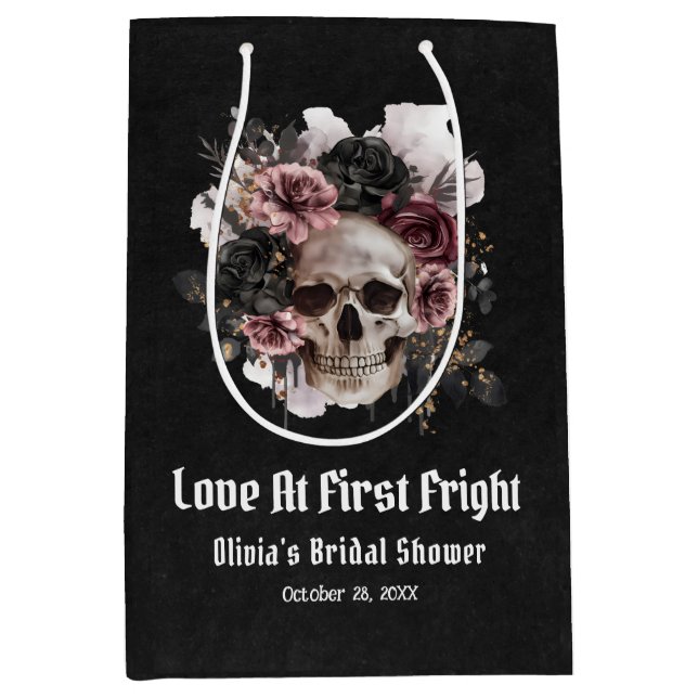 Halloween Love At First Fright  Bridal Shower Medium Gift Bag (Front)