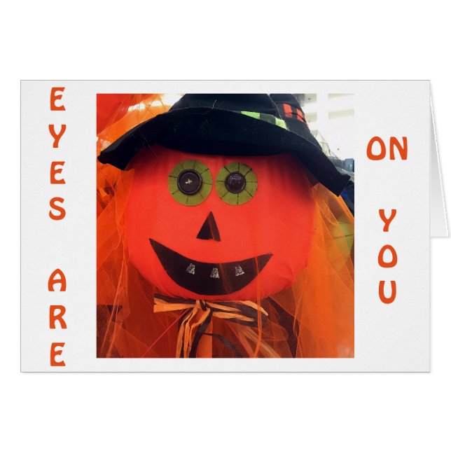 HALLOWEEN LOVE CARD = EYES AND HEART ON "YOU" (Front Horizontal)