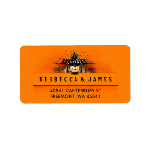 Halloween Love - Orange & Black Address Label