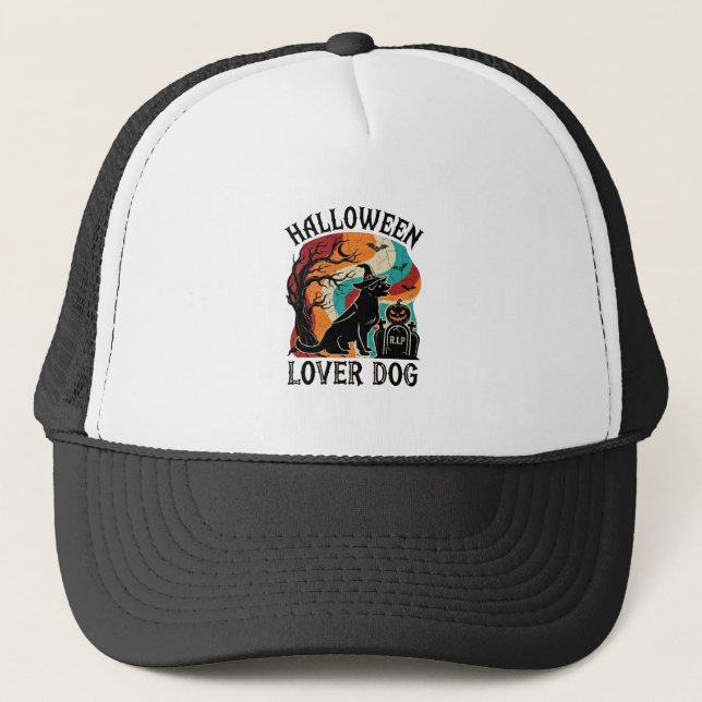 Halloween Lover Dog Witch Hat Pumpkin Tombstone_1 (Front)