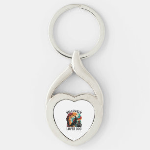 Halloween Lover Dog Witch Hat Pumpkin Tombstone_1 Key Ring