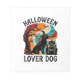 Halloween Lover Dog Witch Hat Pumpkin Tombstone_1 Notepad