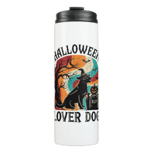 Halloween Lover Dog Witch Hat Pumpkin Tombstone_1 Thermal Tumbler