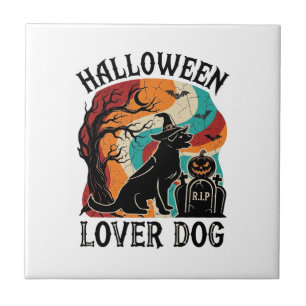 Halloween Lover Dog Witch Hat Pumpkin Tombstone_1 Tile