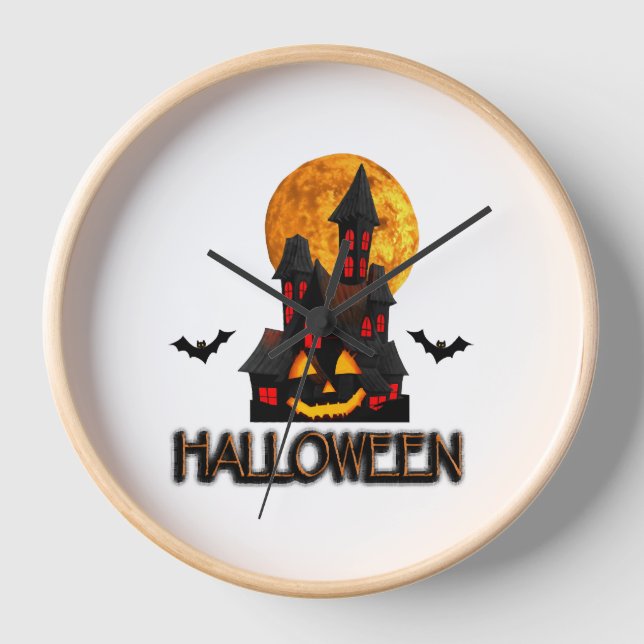 Halloween lover, funny halloween,Happy Halloween Clock (Front)