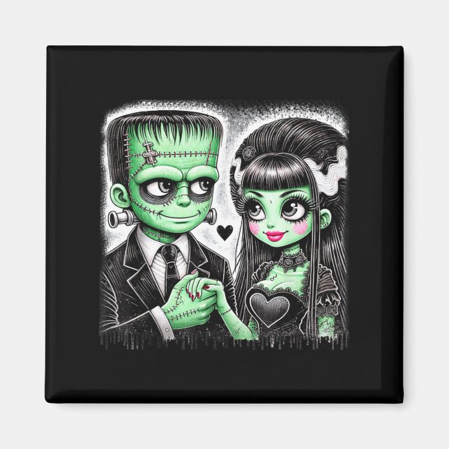 Halloween Lovers Frankenstein Skeleton for Men Magnet (Front)