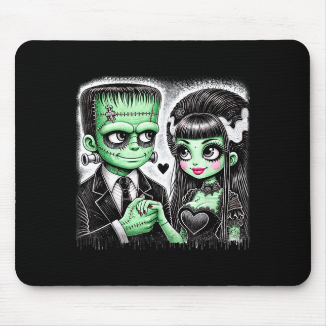 Halloween Lovers Frankenstein Skeleton for Men Mouse Mat (Front)