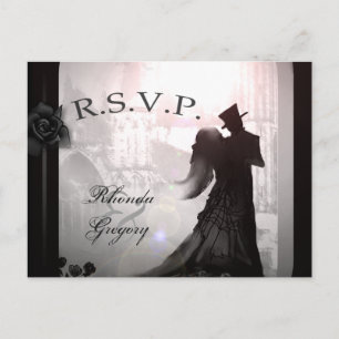Halloween Lovers Silhouette Matching RSVP PostCard