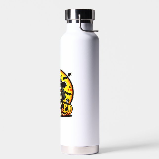Halloween Lowchen dog Water Bottle (Left)