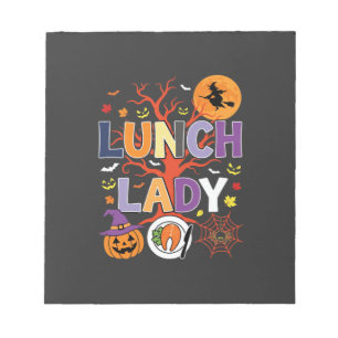 Halloween Lunch Lady Witch Kitchen Vector Notepad