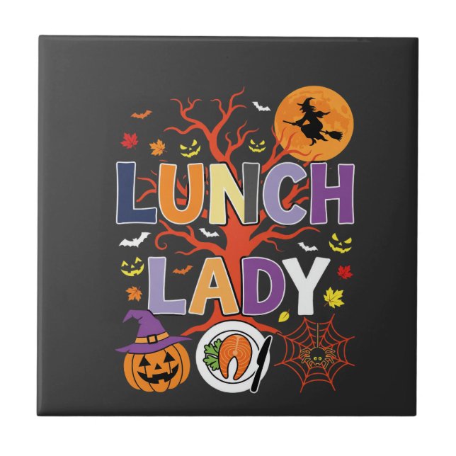 Halloween Lunch Lady Witch Kitchen Vector Tile (Front)