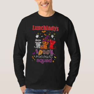 Halloween Lunch Lady's Cute Spook Meowt Kitty Squa T-Shirt