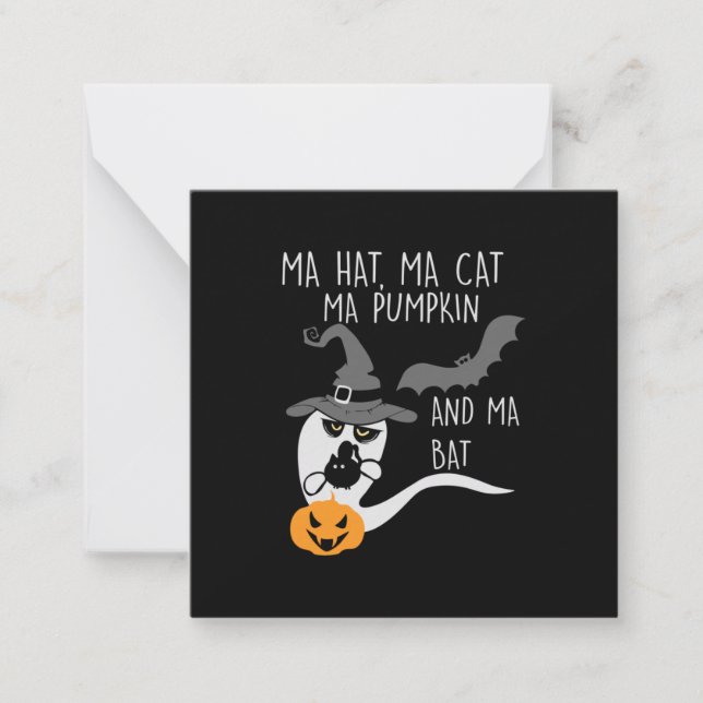 Halloween Ma Hat Ma Cat Birthday Card (Front)