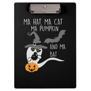 Halloween Ma Hat Ma Cat Birthday Clipboard