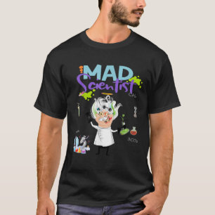 Halloween Mad Scientist Costume Funny Nerd Old Man T-Shirt