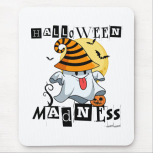 Halloween Madness Funny Ghost October Harvest Fun Mouse Mat