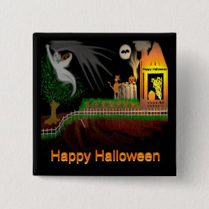 halloween mag3 15 cm square badge