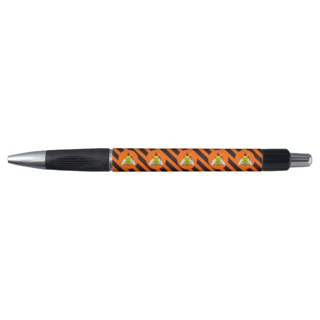 Halloween Magic Bee Witch Orange and Black Stripes (Front)