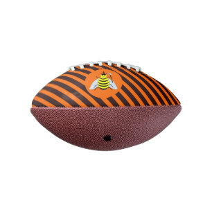 Halloween Magic Bee Witch Orange and Black Stripes American Football