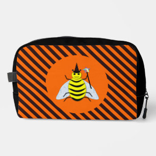 Halloween Magic Bee Witch orange and Black Stripes Dopp Kit