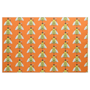 Halloween Magic Bee Witch Orange Fabric