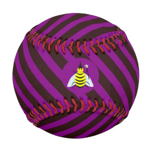 Halloween Magic Bee Wizard Purple and Black Stripe Baseball