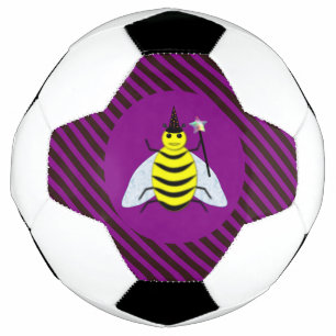 Halloween Magic Bee Wizard Purple and Black Stripe Football