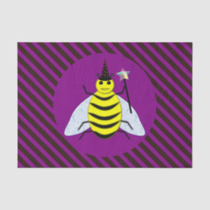 Halloween Magic Bee Wizard Purple and Black Stripe Tissue Paper