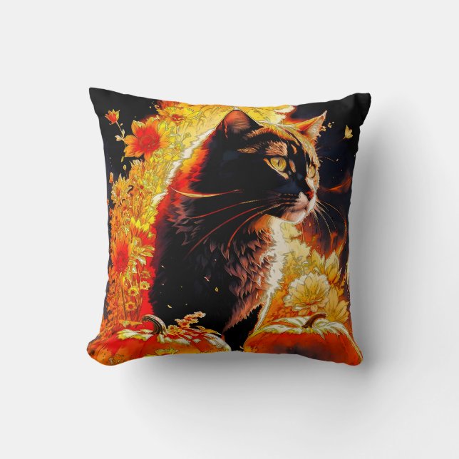 Halloween Magic Cat  Cushion (Front)